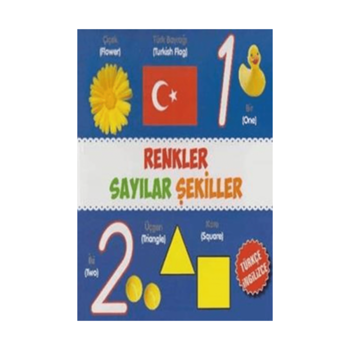 Renkler Sayılar Şekiller Türkçe İngilizce Karton Kitaplar - Görsel 1