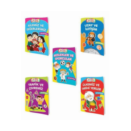 Okul Öncesi Boya Öğren Seti Çıkartmalı 5 Kitap