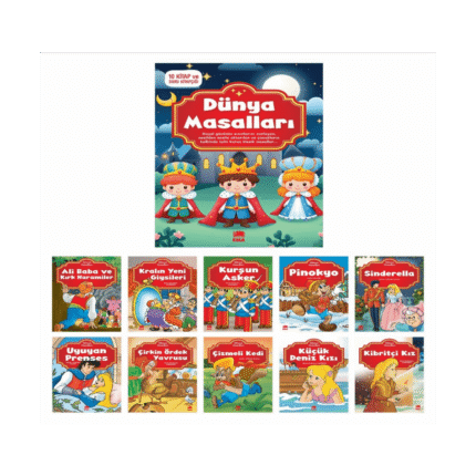 Dünya Masalları Seti - 10 Kitap Takım Küçük Boy 1.Sınıf Hikaye - Ema Çocuk Yayınları