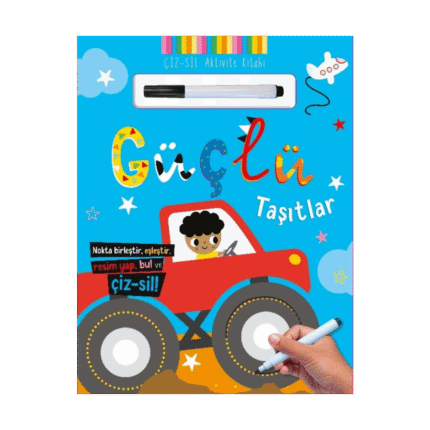Çiz Sil Aktivite Kitabı-Güçlü Taşıtlar-İndigo Çocuk
