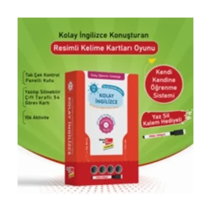 Kolay Öğrenme Yöntemiyle Kolay İngilizce Konuşturan Resimli Kelime Kartları