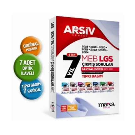 Son 7 Yıl LGS 8. Sınıf ARŞİV Serisi Tıpkı Basım Fasikül Fasikül Çıkmış Sorular Tamamı Video Çözümlü