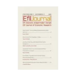 Efil Ekonomi Araştırmaları Dergisi Cilt 3 Sayı 9