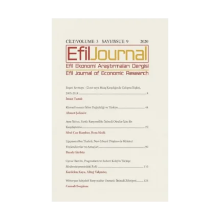 Efil Ekonomi Araştırmaları Dergisi Cilt 3 Sayı 9