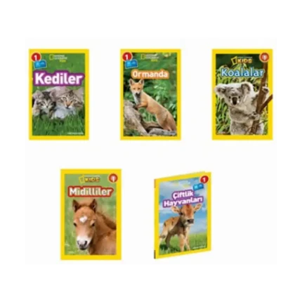 National Geographic Kids Okuma Kitapları Seviye 1 Tatlı Hayvanlar Seti 5 Kitap