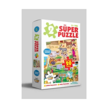 2 Süper Puzzle - Çiftlik Hayvanları - Vahşi Hayvanlar 2+ Yaş