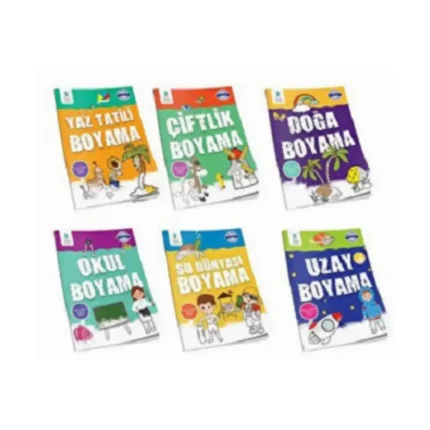 Çocuk Gelişimi Türkçe İngilizce Boyama Seti - 6 Kitap