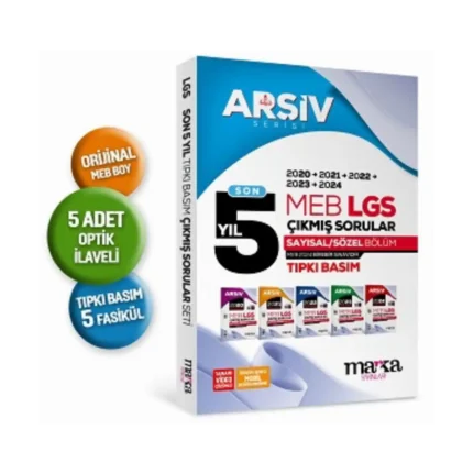 Son 5 Yıl LGS 8. Sınıf ARŞİV Serisi Tıpkı Basım Fasikül Fasikül Çıkmış Sorular Tamamı Video Çözümlü