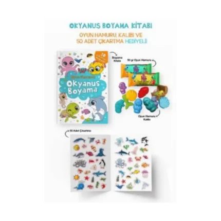Okyanus Boyama Kitabı - Oyun Hamuru, Oyuncak Ve Çıkartma Hediyeli