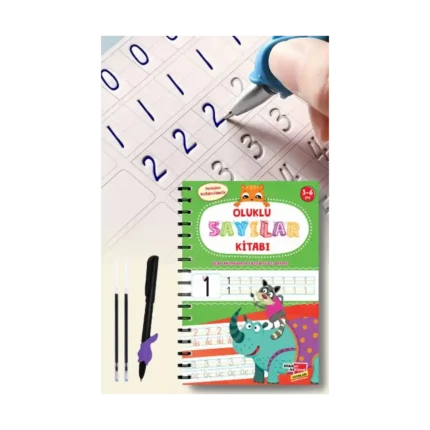 Sayıları Yazmayı Kolayca Öğreten Kitap | Sihirli Uçan Kalemli Oluklu (kabartmalı) Sayılar Kitabı