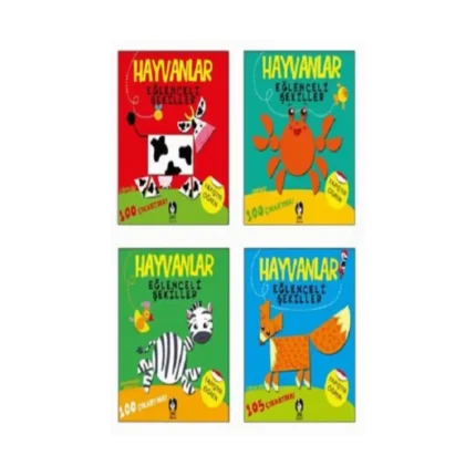 Hayvanlar Eğlenceli Şekiller (4 Kitaplık Set)