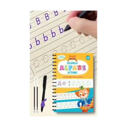 Alfabe Yazı Kitabı Sihirli Uçan Kalemli Oluklu (KABARTMALI) | Yazmayı Kolayca Öğreten Kitap