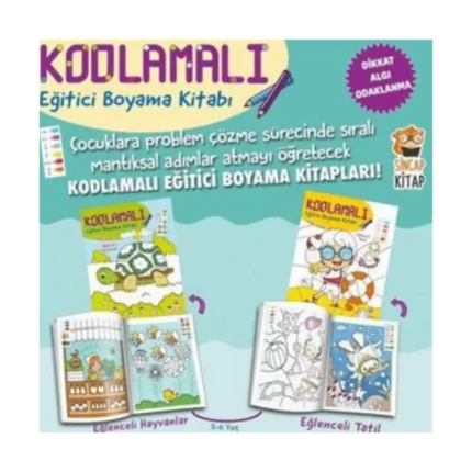 Kodlamalı Eğitici Boyama Kitabı 5-6 Yaş (2 Kitap Takım)