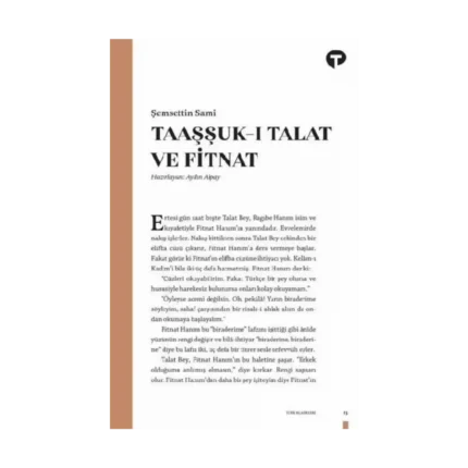 Taaşşuk-ı Talat ve Fitnat