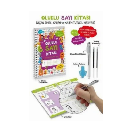 Oluklu Sayı Kitabı (Uçan Sihirli Kalem ve Kalem Tutucu Hediyeli)