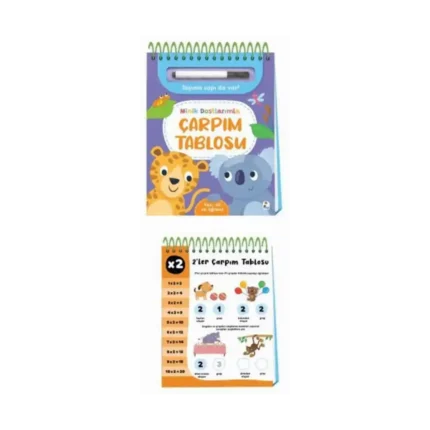 Minik Dostlarımla Çarpım Tablosu – Yaz, Sil Ve Öğren Ciltli