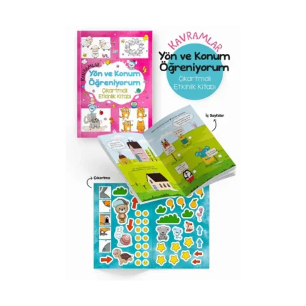 Yön Ve Konum Öğreniyorum Çıkartmalı Etkinlik Kitabı 3 Yaş +