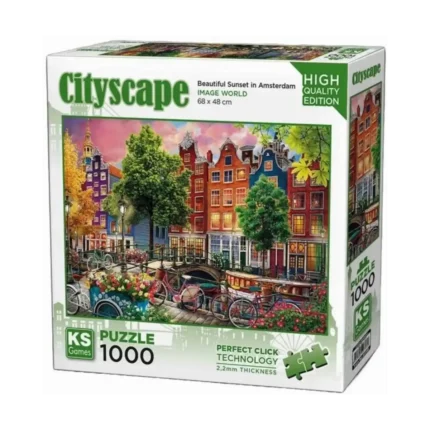 Beautiful Sunset In Amsterdam Puzzle 1000 Parça