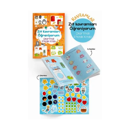Zıt Kavramları Öğreniyorum Çıkartmalı Etkinlik Kitabı 3 Yaş +