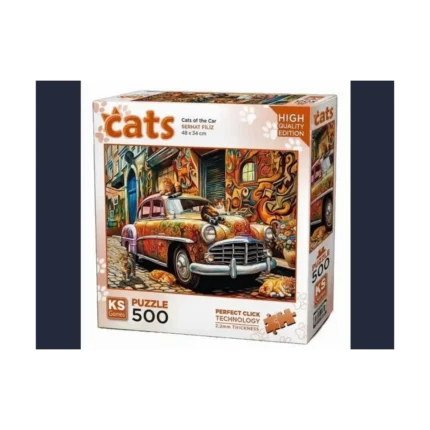 Cats On The Car Puzzle 500 Parça