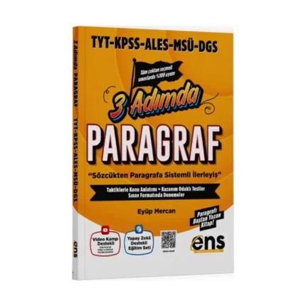 ENS Yayıncılık TYT KPSS ALES MSÜ DGS Paragraf 3 Adımda Konu Özetli Soru Bankası