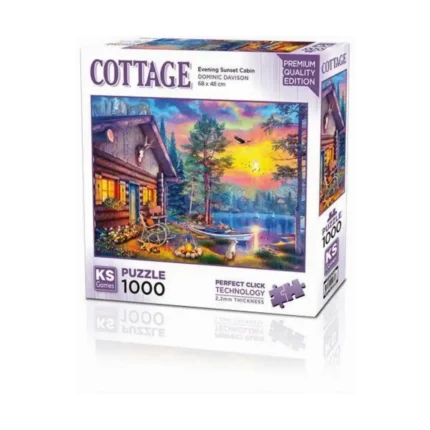 Evening Sunset Cabin Puzzle 1000 Parça