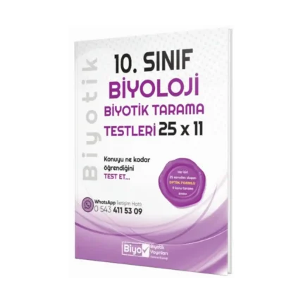 Biyotik Yayınları 10. Sınıf Biyoloji 25 x 11 Biyotik Tarama Testleri