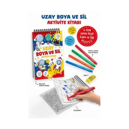 Uzay – Boya ve Sil Aktivite Kitabı / 3 Yaş +