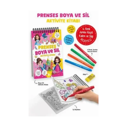 Prenses – Boya ve Sil Aktivite Kitabı / 3 Yaş +