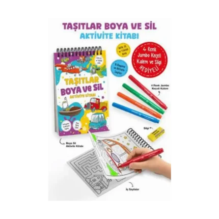 Taşıtlar - Boya ve Sil Aktivite Kitabı
