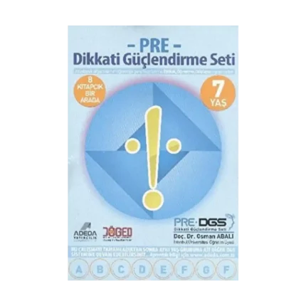 Adeda Pre Dikkati Güçlendirme Seti 1. Sınıf 7 Yaş