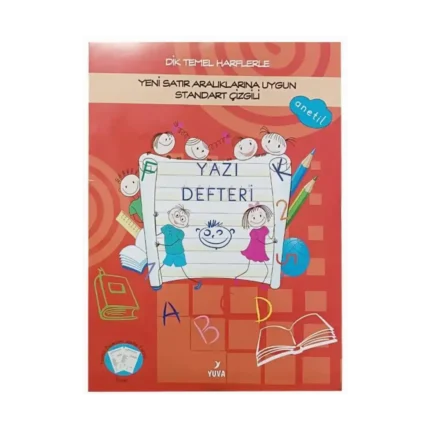 Yazı Defteri Standart Dik Çizgili Büyük Boy Kırmızı