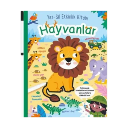 Yaz-sil Etkinlik Kitabı – Hayvanlar (kalemli)