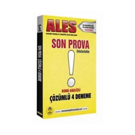 Ales Son Prova 4 Çözümlü Deneme - Tasarı Yayınları