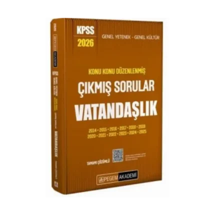 2026 KPSS Vatandaşlık Konu konu Düzenlenmiş Çıkmış Sorular-Pegem Akademi