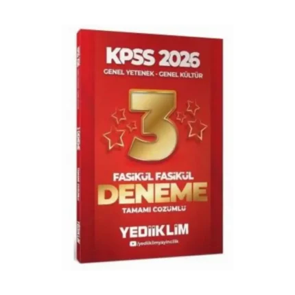 2026 KPSS Genel Yetenek-Genel Kültür 3 Yıldız Deneme-Yediiklim Yayınları