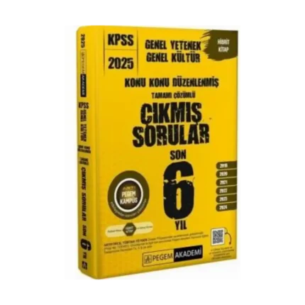 KPSS Genel Yetenek Genel Kültür Konu Konu Düzenlenmiş Tamamı Çözümlü Çıkmış Sorular Son 6 Yıl-Pegem Yayınları