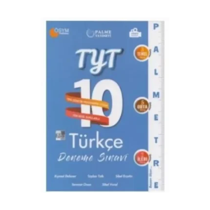 TYT Türkçe Deneme Sınavı 10lu Palmetre Video Çözümlü (İADESİZ) - Palme Yayınları