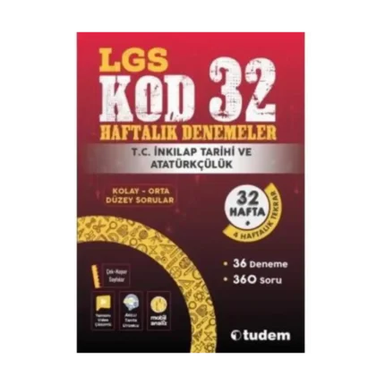 8.Sınıf İnkılap Tarihi ve Atatürkçülük Kod 32 Haftalık Denemeler - Tudem Yayınları
