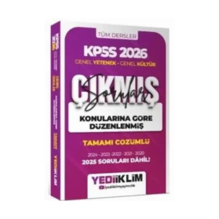 KPSS Genel Yetenek Genel kültür Konularına Göre Çıkmış Sorular-Yediiklim Yayınları
